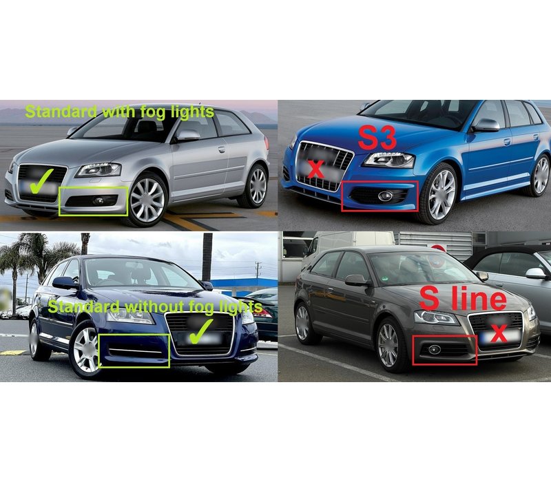 RS Look Mistlamp Roosters voor Audi A3 8P Facelift