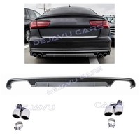 S6 Look Diffuser + Exhaust tail pipes for Audi A6 C7.5 Facelift