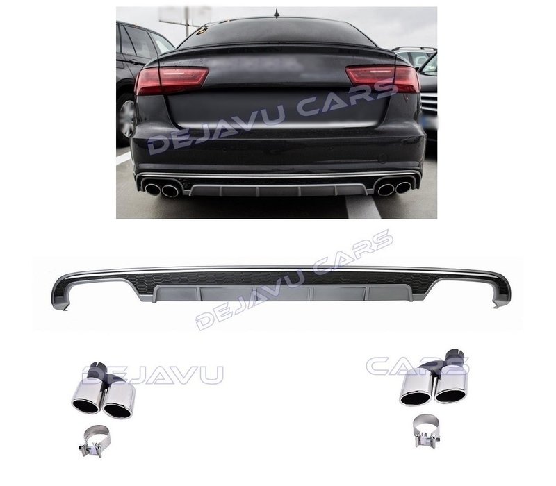 S6 Look Diffusor + Auspuffblenden für Audi A6 C7.5 Facelift