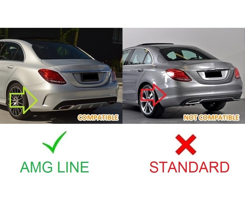C63 S AMG Look Diffusor für Mercedes Benz C Klasse W205 / S205