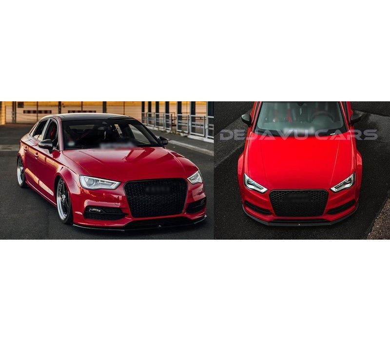 RS3 Look Frontgrill Glans zwart voor Audi A3 8V / S line S3