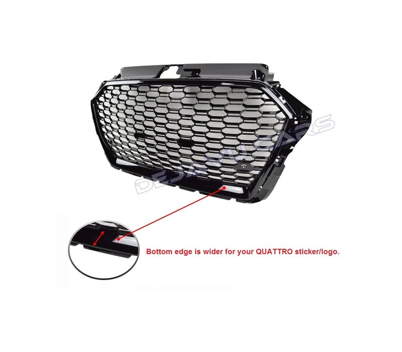 RS3 Look Kühlergrill Black Edition für Audi A3 8V / S line / S3