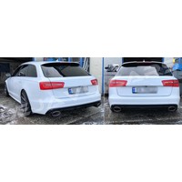 RS6  Look Diffuser + Exhaust tail pipes for Audi A6 C7 4G / S line / S6