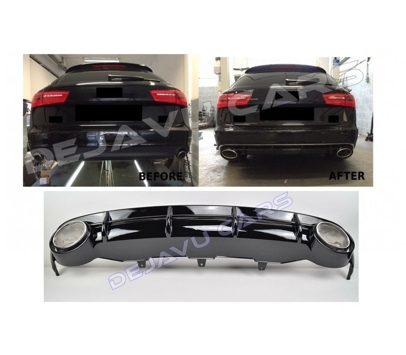 RS6  Look Diffuser + Exhaust tail pipes for Audi A6 C7 4G / S line / S6