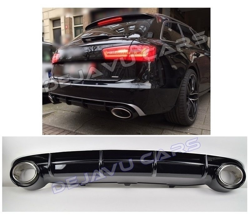 RS6  Look Diffuser + Exhaust tail pipes for Audi A6 C7 4G / S line / S6