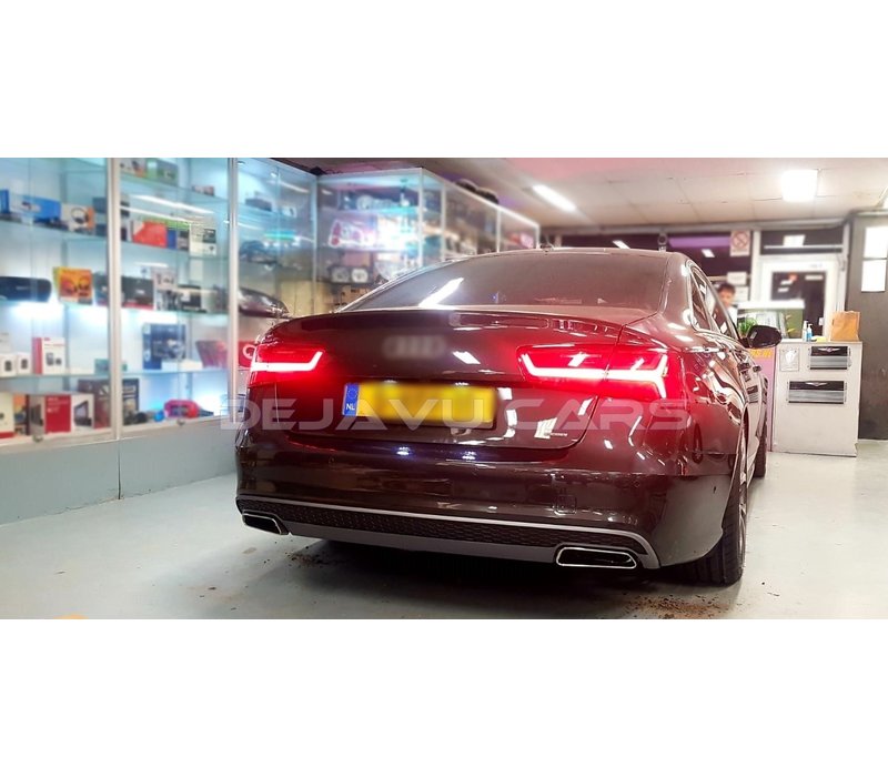 S line Facelift Look Diffuser + Uitlaat sierstukken voor Audi A6 C7 4G / S line / S6