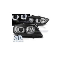 Xenon look Headlights with 3D LED Angel Eyes for BMW 3 Series E90 / E91