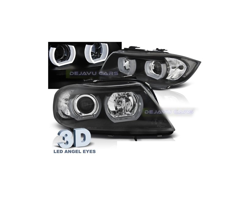 Xenon look Headlights with 3D LED Angel Eyes for BMW 3 Series E90 / E91