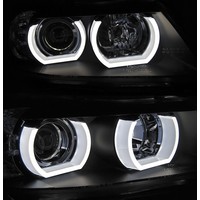 Xenon look Scheinwerfer mit 3D LED Angel Eyes für BMW 3 Serie E90 / E91