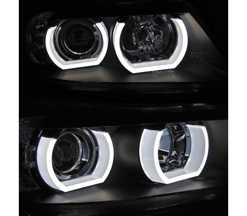 Xenon look Scheinwerfer mit 3D LED Angel Eyes für BMW 3 Serie E90 / E91