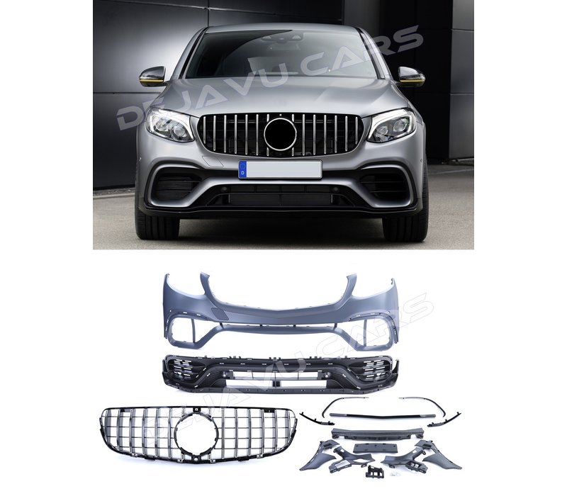 Facelift GLC 63 AMG Look vordere Stoßstange für Mercedes Benz GLC-Klasse C253 Coupe / X253 SUV