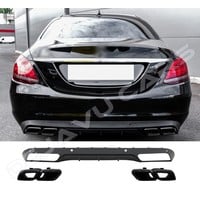 C63  AMG Look Diffuser for Mercedes Benz C-Class W205 / S205 (Standard)