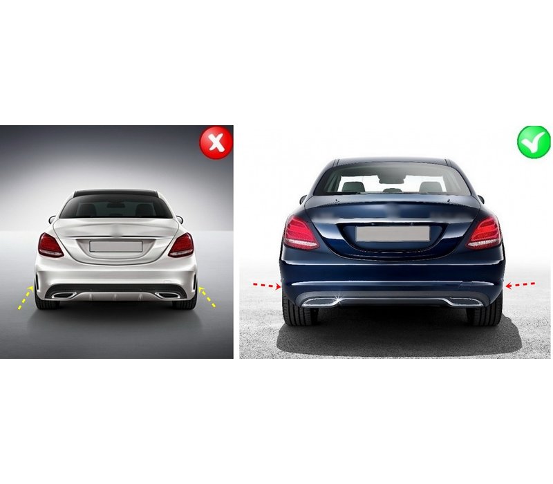 C63  AMG Look Diffuser for Mercedes Benz C-Class W205 / S205 (Standard)