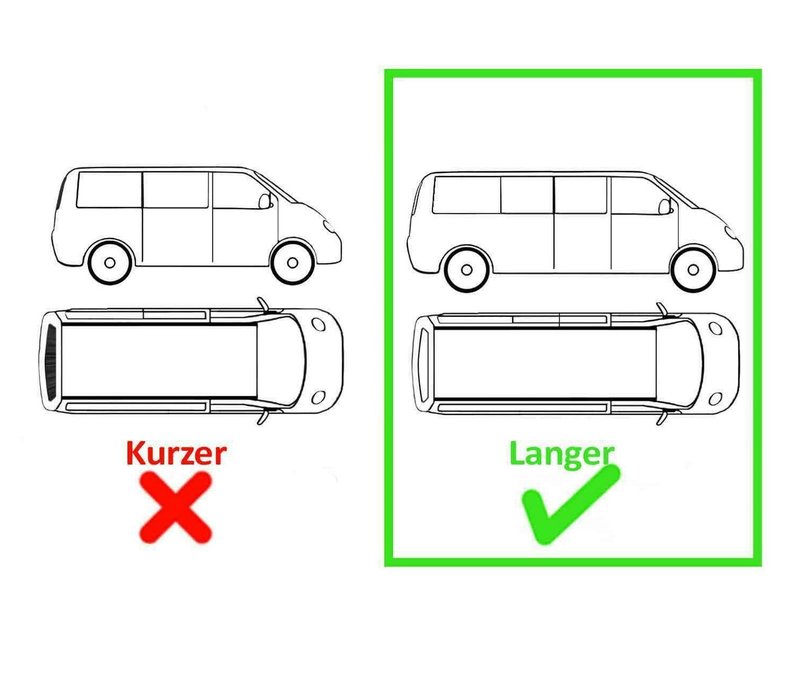 Aluminium Dachreling Schwarz für Volkswagen Transporter T5 / T5.1 / T6 / T6.1