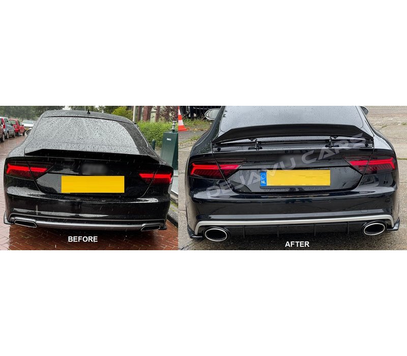 RS7 Look Diffuser + Exhaust tail pipes for Audi A7 4G