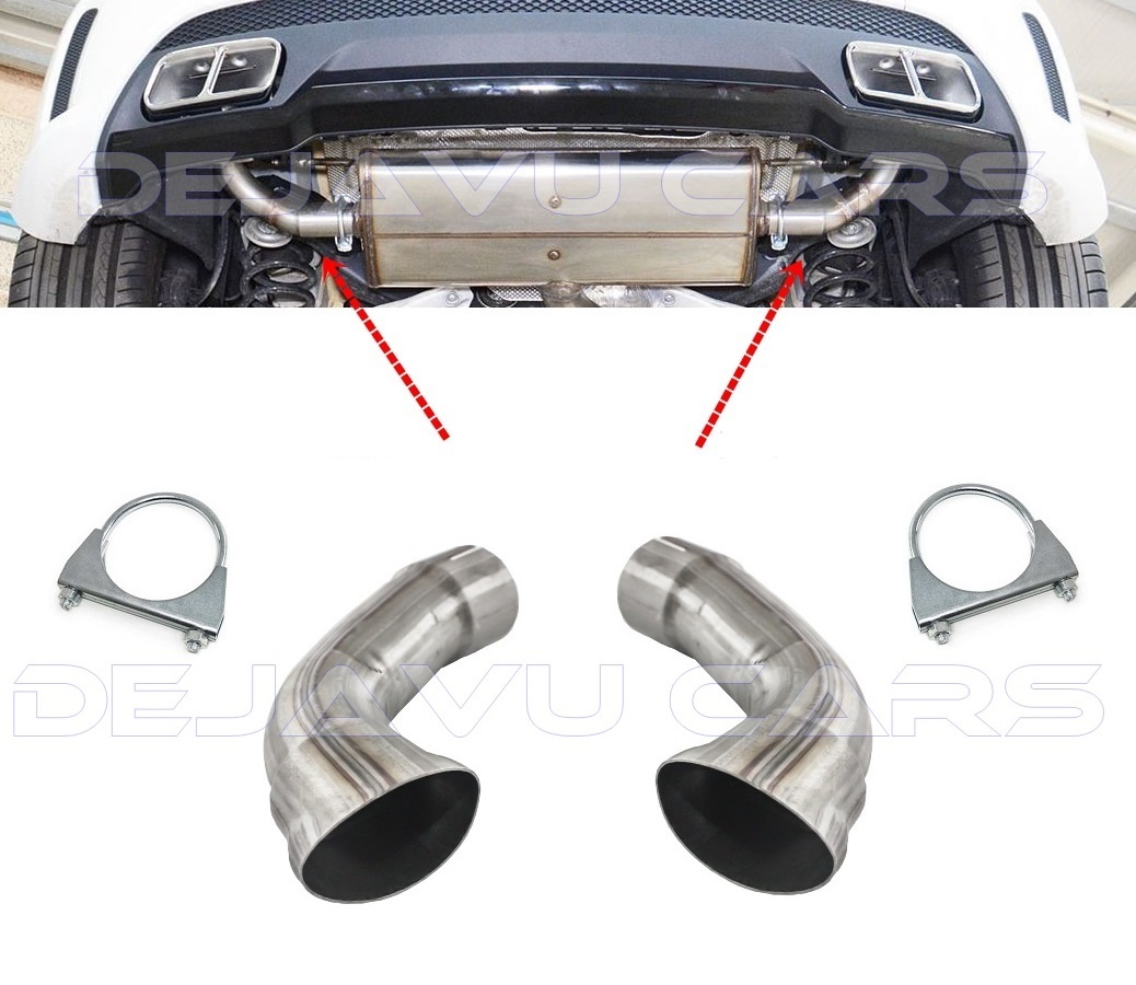 Exhaust connection pipes for conversion to A 45 AMG / CLA 45 AMG Look ...