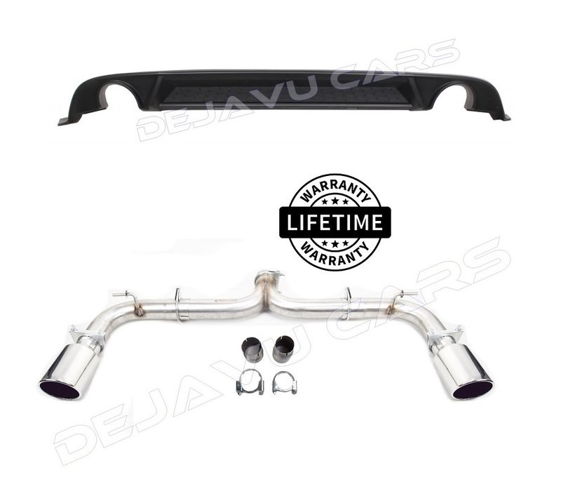 GTI Look Sport Exhaust System + Diffuser for Volkswagen Golf 7.5 Facelift / GTI / GTD / GTE / R-Line