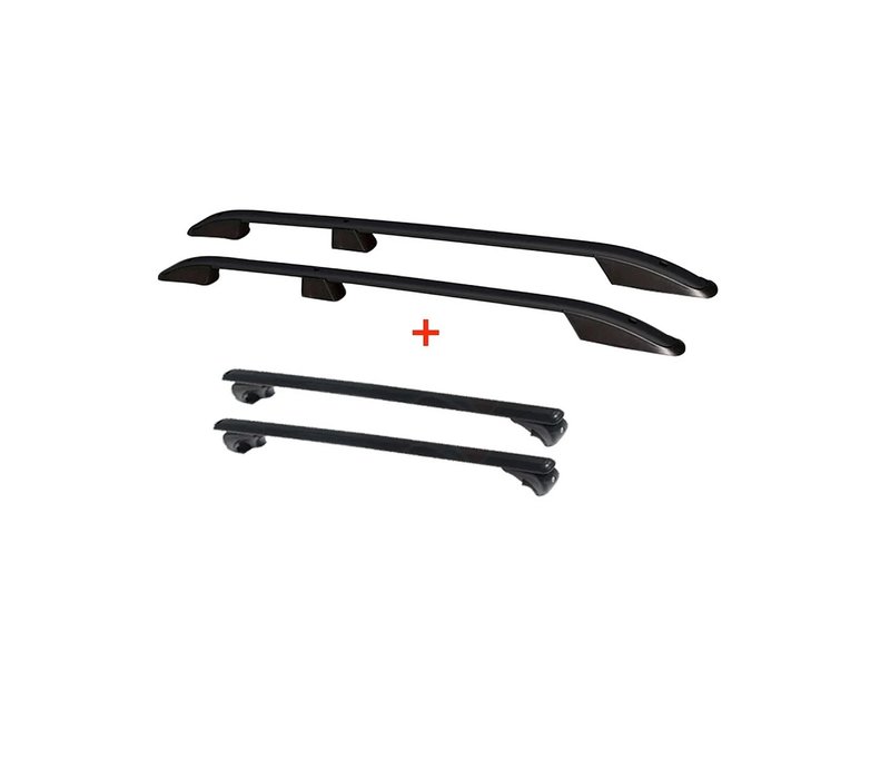 Aluminium Dakrails Zwart voor Volkswagen Transporter T5 / T5.1 / T6 / T6.1