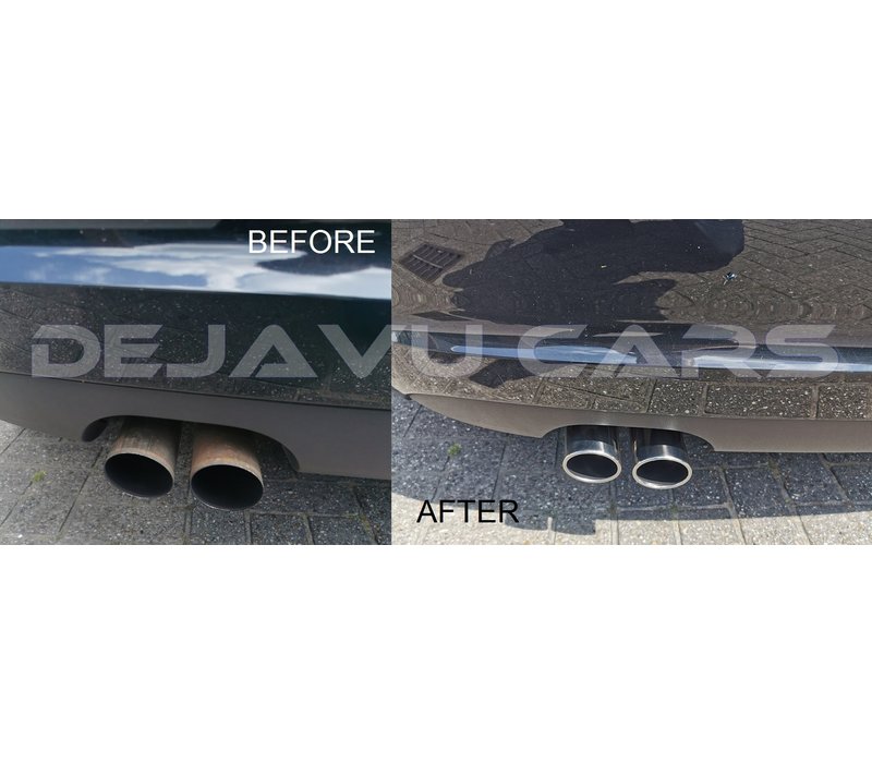 Universeel Sport Look Uitlaat sierstuk Chroom rond schuin