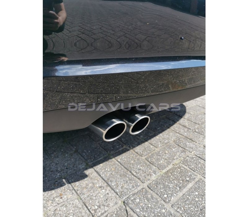 S line Look Exhaust tips Chrome round oblique for Audi - WWW