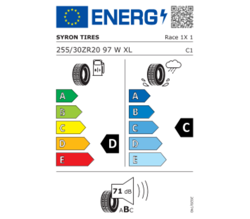 4x Syron Tires 255 30 ZR20 97W XL RACE 1