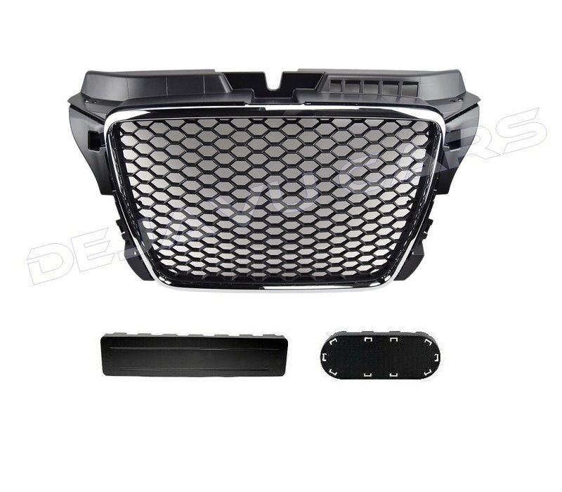 RS3 Look Front Grill Chrome/Black Edition voor Audi A3 8P