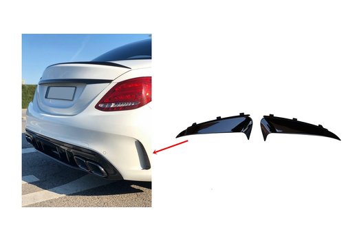 OEM Line ® Aero AMG Look Rear bumper fins flaps Mercedes Benz C Class W205 AMG Line