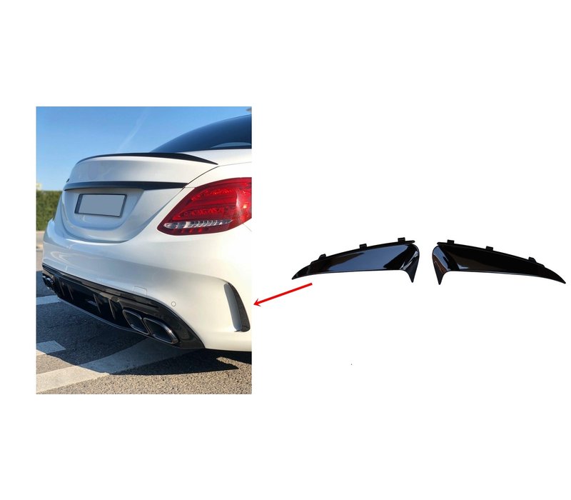 Rear bumper fins flaps Mercedes Benz C-Class W205 AMG Line