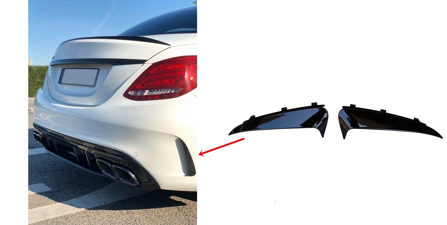 Rear bumper fins flaps Mercedes Benz C-Class W205 AMG Line / S205 AMG ...