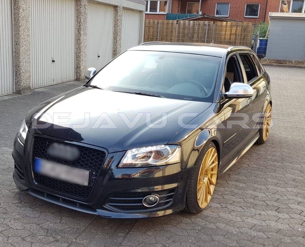 RS3 Look Kühlergrill Hochglanz schwarz Black Edition für Audi A3 8P 