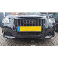 RS3 Look Front Grill Hoogglans zwart Black Edition voor Audi A3 8P Facelift