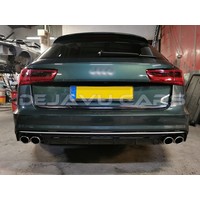 S6 Look Diffuser Black Edition + Uitlaat eind tips voor Audi A6 C7.5 Facelift