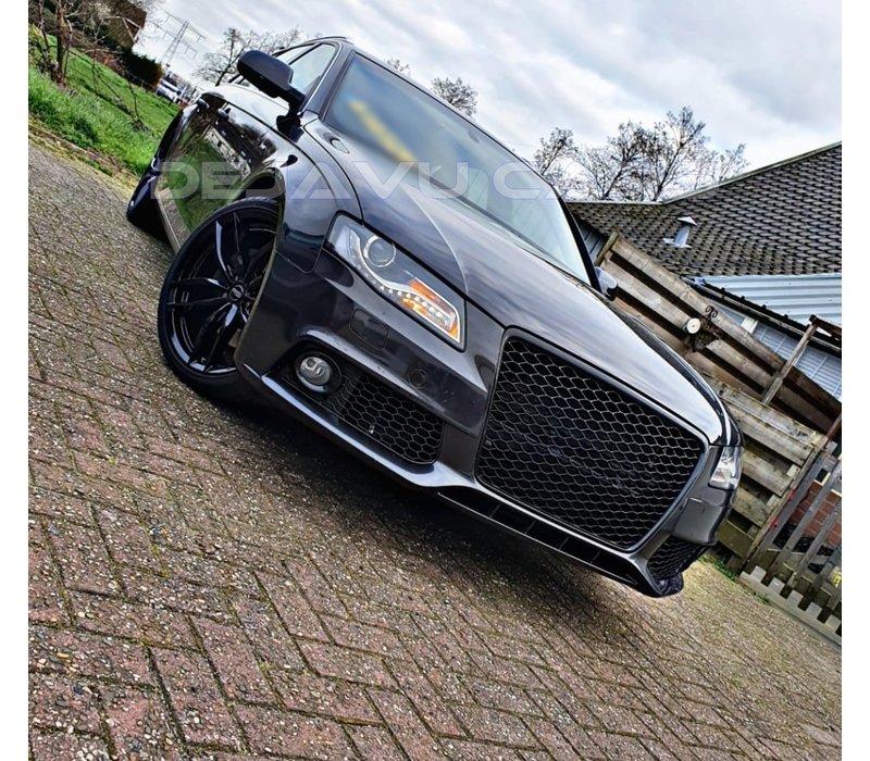 RS4 Look Front Grill Black Edition voor Audi A4 B8
