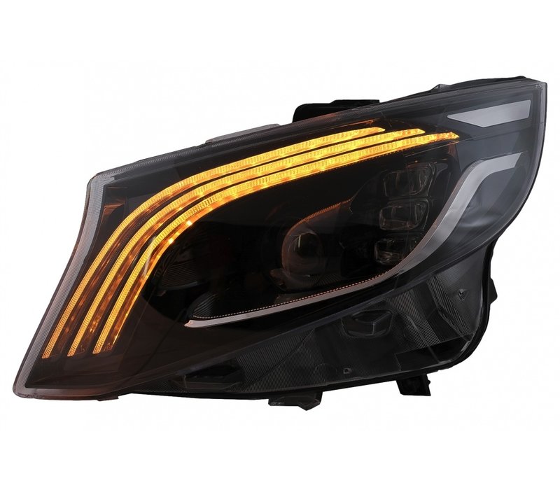 VOLL LED Tagfahrlicht Scheinwerfer für Mercedes Benz V-Klasse / Vito W447  14-23 schwarz mit LED Blinker