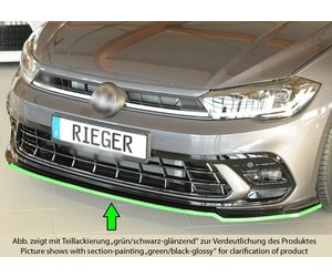 Rieger 00088167 VW Polo AW Front Splitter (Inc. Polo AW GTI) - Glossy Black  – ML Performance