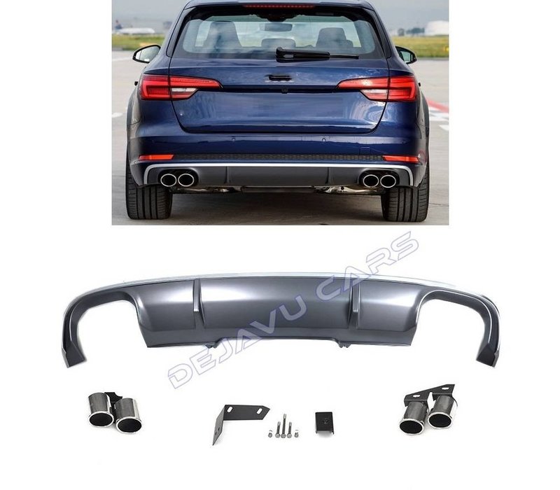 S4 Look Diffuser + Exhaust tail pipes for Audi A4 B9