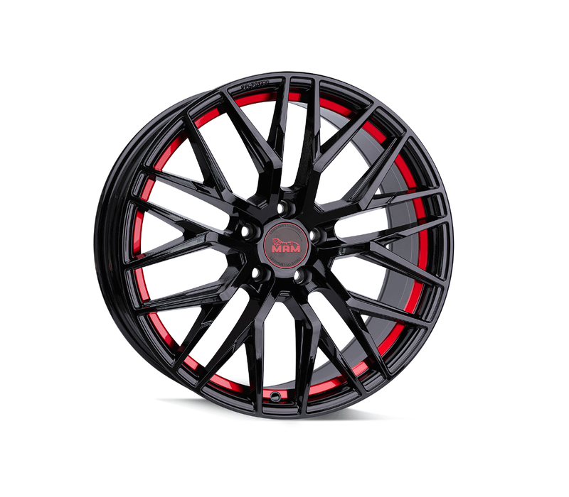 MAM RS4 Velgen 19'' - BLACK PAINTED RED INSIDE - 8.5x19 5/112