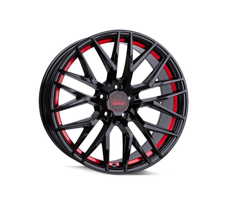 MAM RS4 Wheels 19'' - BLACK PAINTED RED INSIDE - 8.5x19 5/112