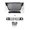 OEM Line ® RS4 Look Kühlergrill Black Edition + Nebelscheinwerfer Blenden für Audi A4 / S4 / S line