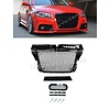 OEM Line ® RS3 Look Front Grill Hoogglans zwart Black Edition voor Audi A3 8P Facelift