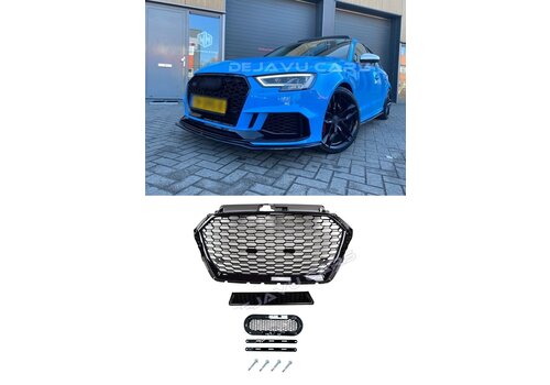 OEM Line ® RS3 Look Front Grill  Black Edition for Audi A3 8V