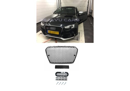 OEM Line ® RS5 Look Front Grill Black/Chrome Edition voor Audi A5 B8