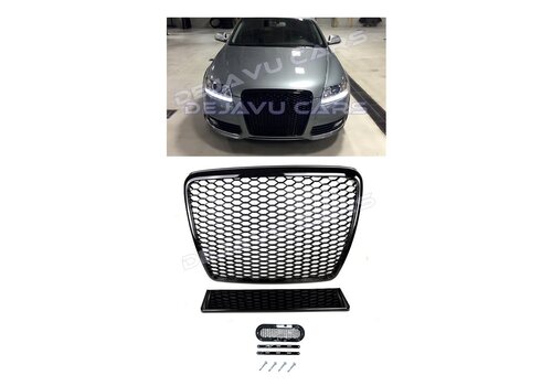 OEM Line ® RS6 Look Front Grill Black Edition for Audi A6 C6 4F