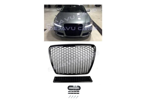 OEM Line ® RS6 Look Kühlergrill Black Edition für Audi A6 C6 4F