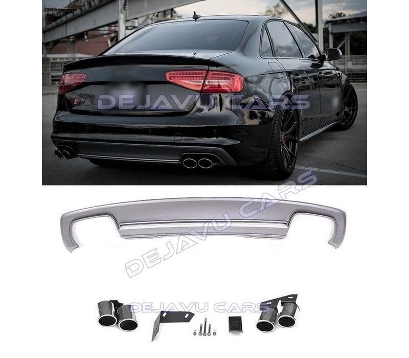 S4 Look Diffuser + Exhaust tail pipes for Audi A4 B8.5 (S line)