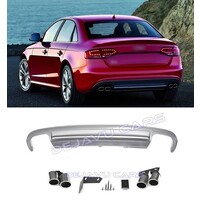 S4 Look Diffuser + Uitlaat sierstukken voor Audi A4 B8