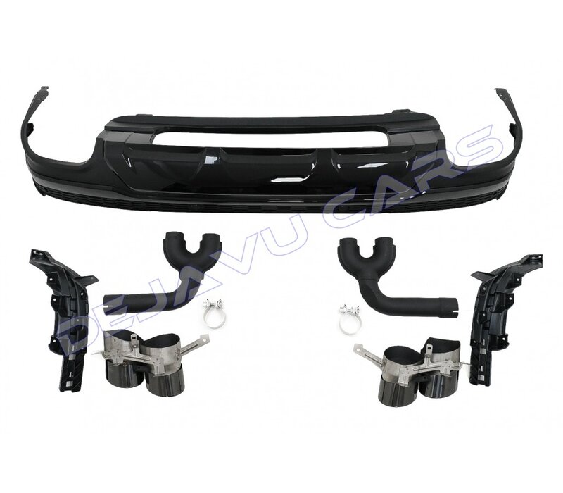 SQ7 Look Diffuser + Exhaust tail pipes for Audi Q7 4M Facelift SUV S line / SQ7