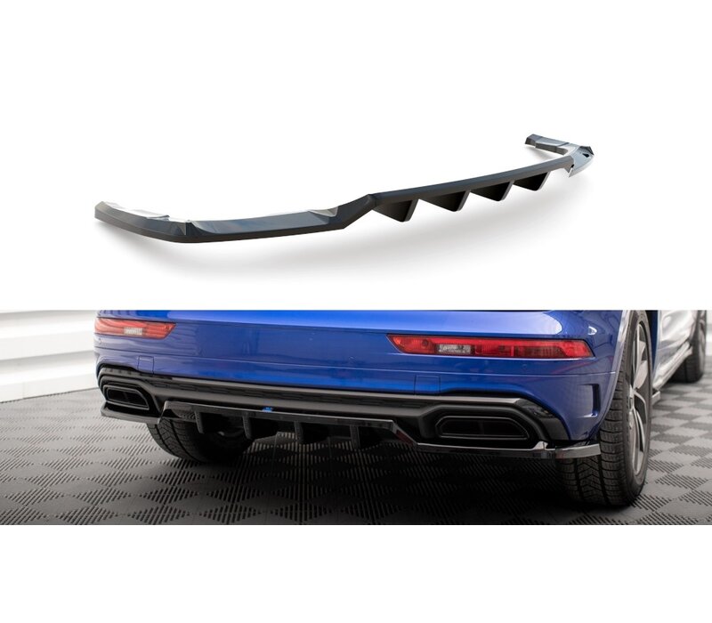 Central Rear Splitter (with vertical bars) for Audi Q5 FY Facelift S line SUV