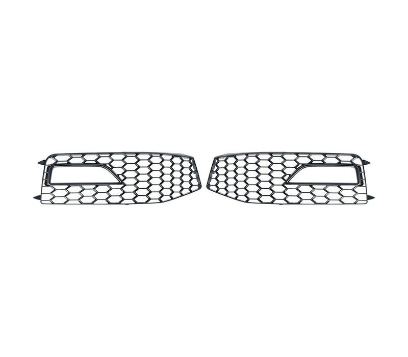 RS4 Look Fog Light Grilles Black Edition for Audi A4 B8.5