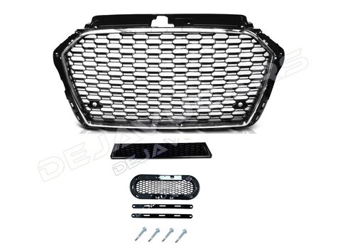 OEM Line ® RS3 Look Front Grill  Black/Chrome for Audi A3 8V